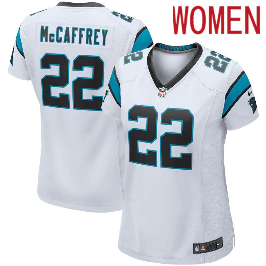 Women Carolina Panthers #22 Christian McCaffrey Nike White Game Player NFL Jersey->carolina panthers->NFL Jersey